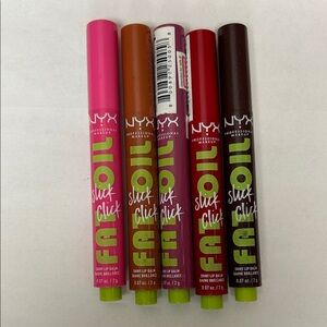NYX Fat Oil Slick Click Lip Balm Collection -5 each 0.07 oz.